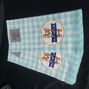 Design Imports NWT 100% Cotton Kitchen Towel Set/2 with Dog Design